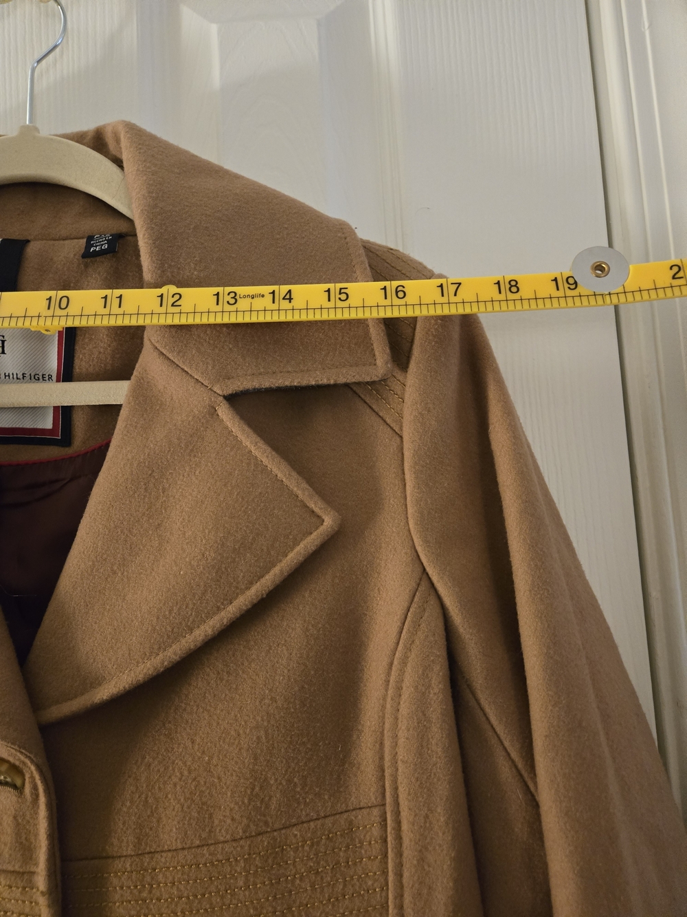 Tommy Hilfiger Women's Camel Wool-Blend Coat - Picture 6 of 8